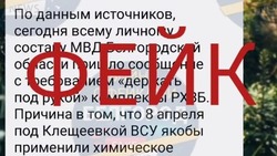 Оперштаб опроверг фейк о приказе белгородским полицейским носить с собой комплекты химзащиты