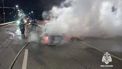 Легковушка загорелась на трассе в Яковлевском округе 