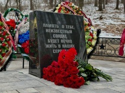 Вячеслав Гладков вместе с семьей возложил цветы к могиле безымянного советского лётчика
