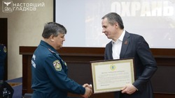 Вячеслав Гладков вручил девять государственных и региональных наград пожарным 